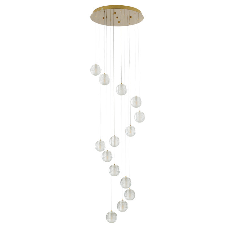 Flushed Chandelier With Hanging Clear Bubble CRYSTAL Pendants