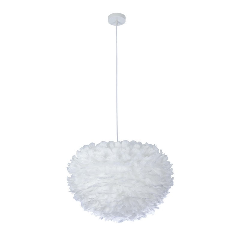 White Goose Feather Ball Ceiling Fixture
