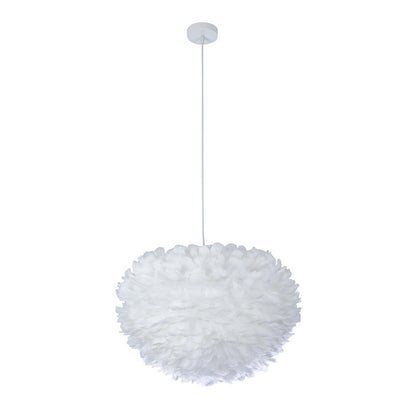 White Goose Feather Ball Ceiling Fixture