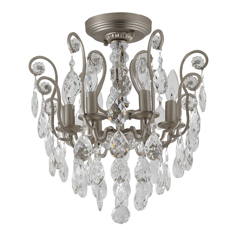 Clear Hanging Crystals with Metal Frame Chandelier