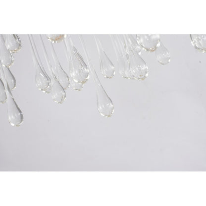 Gold Aluminum Frame Chandelier with Clear Glass Hanging Drops Chandelier