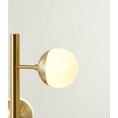 Brass Table Lamp With White Glass Shades