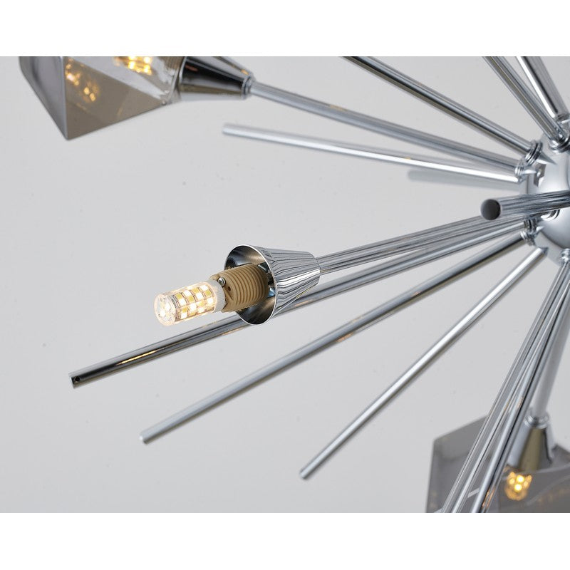 Elegant Iron Frame with Smoke Glass Shades & Adjustable Hanging Rods