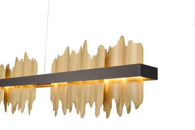 Black Stainless Steel LED Chandelier with Brass Copper by Bethel International