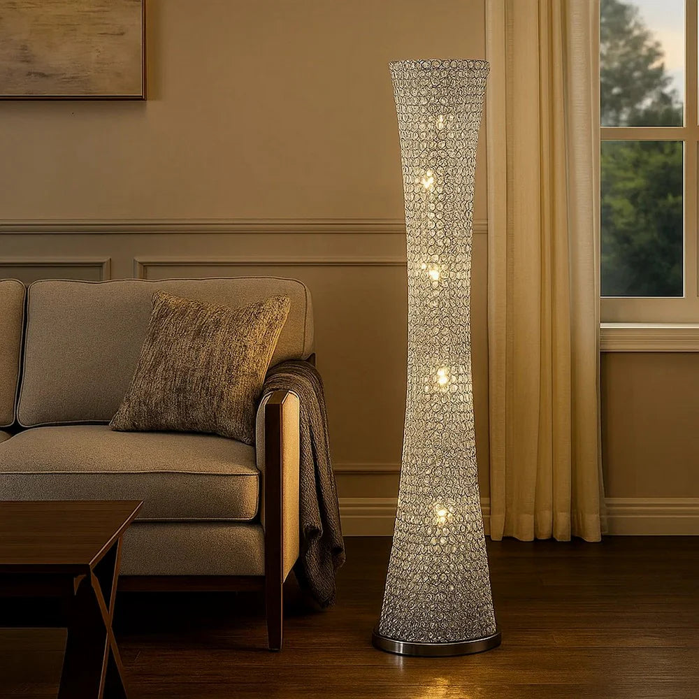 Silver Subtle Curve Floor Lamp