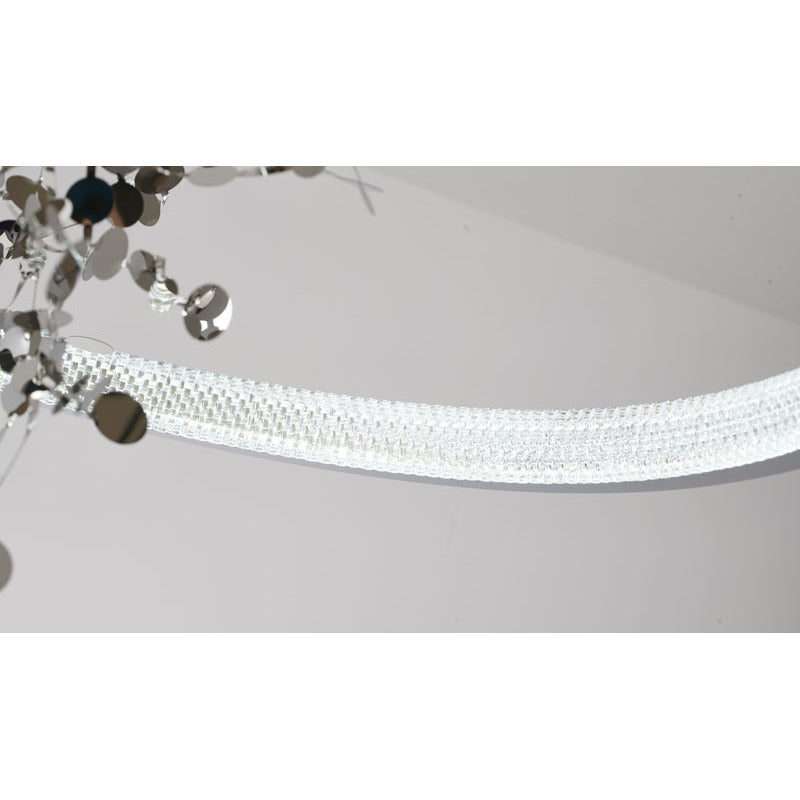 Ring LED Chandelier with Mirror Gold Sparkle