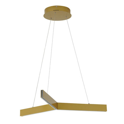 Painted Brass “Y” LED Light Chandelier