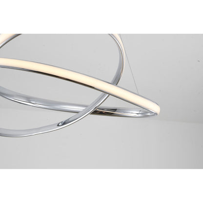 Black LED Chandelier – Modern Aluminum Ring Pendant Light