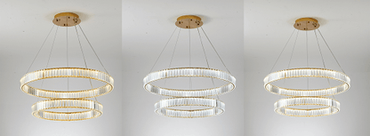 Two Tier Crystal Halo Ring Chandelier