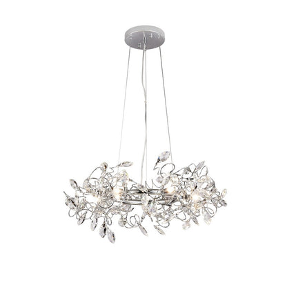 Round Chrome Frame Branch Chandelier