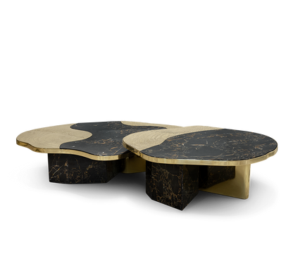 Ophelia Portoro Marble & Gold Center Table