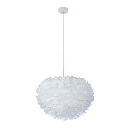 White Goose Feather Ball Ceiling Fixture