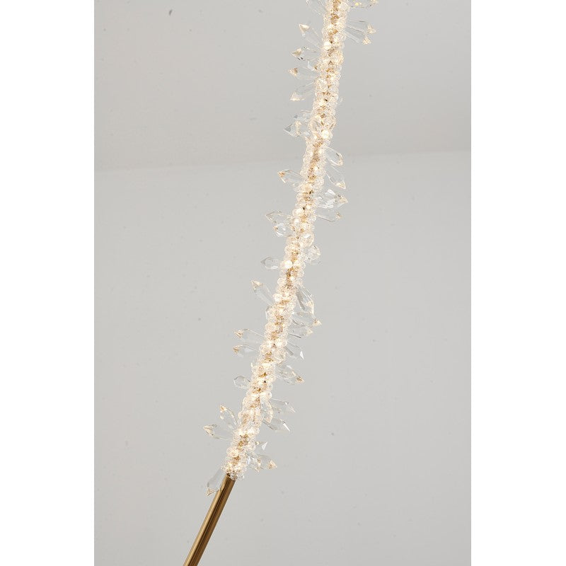 Gold Hairline Hoop Rope Chandelier with Crystals