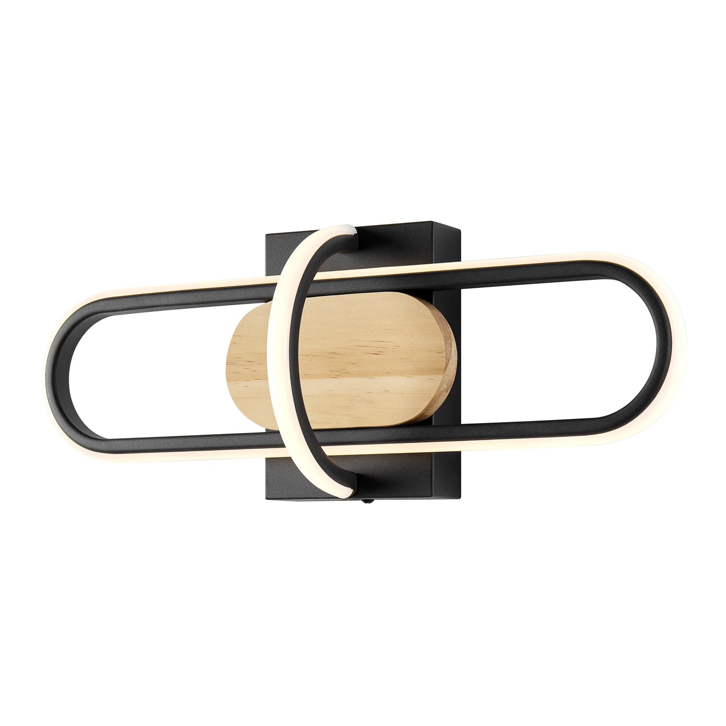 Wall Lamp Black & Wood