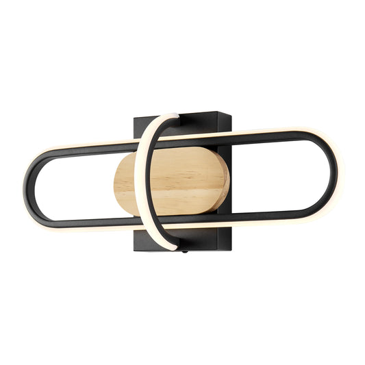 Wall Lamp Black & Wood