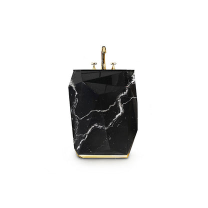 Diamond Faux Marble Pedestal Sink