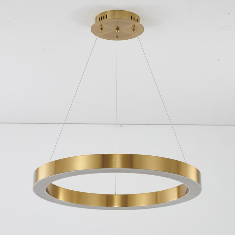Single Gold Halo LED Chandelier