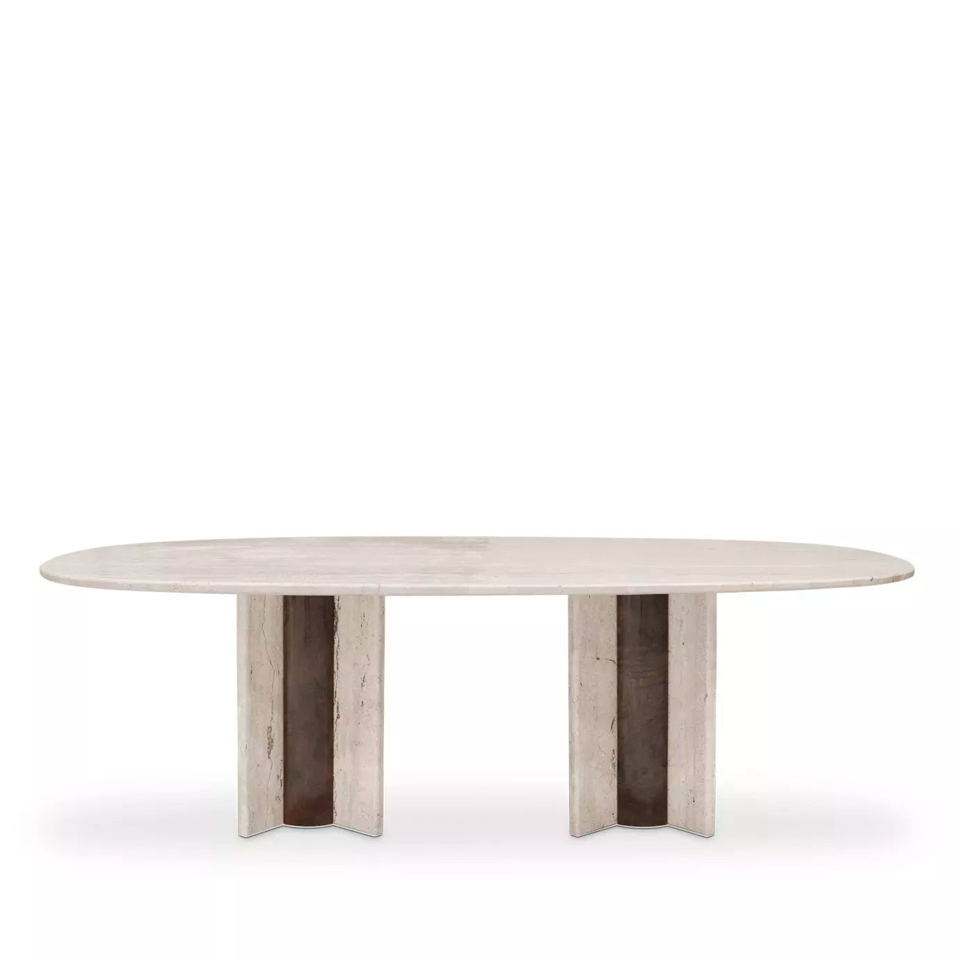 Paris Travertine Marble Oval Dining Table