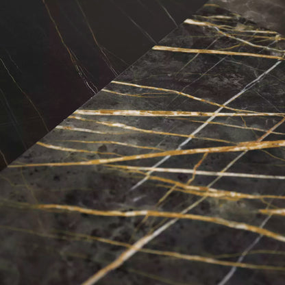 Decodiva Black & Gold Granite Dining Table