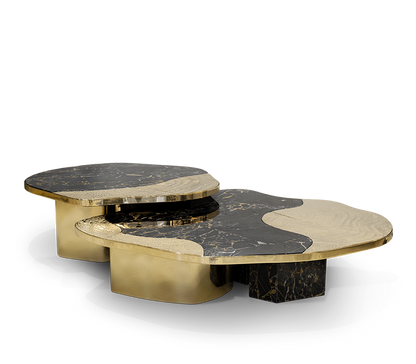 Ophelia Portoro Marble & Gold Center Table