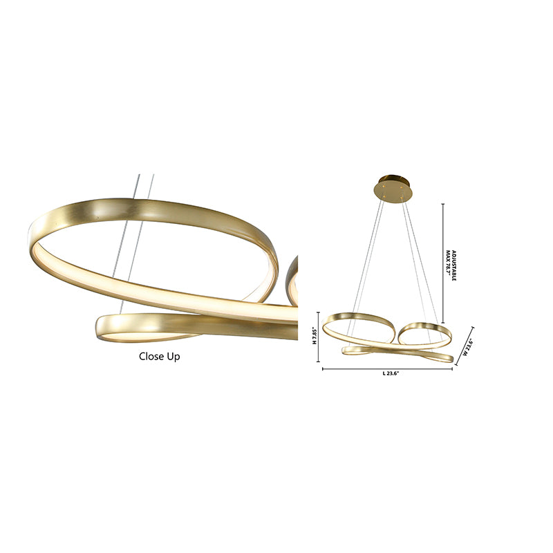 Black LED Chandelier – Modern Aluminum Ring Pendant Light