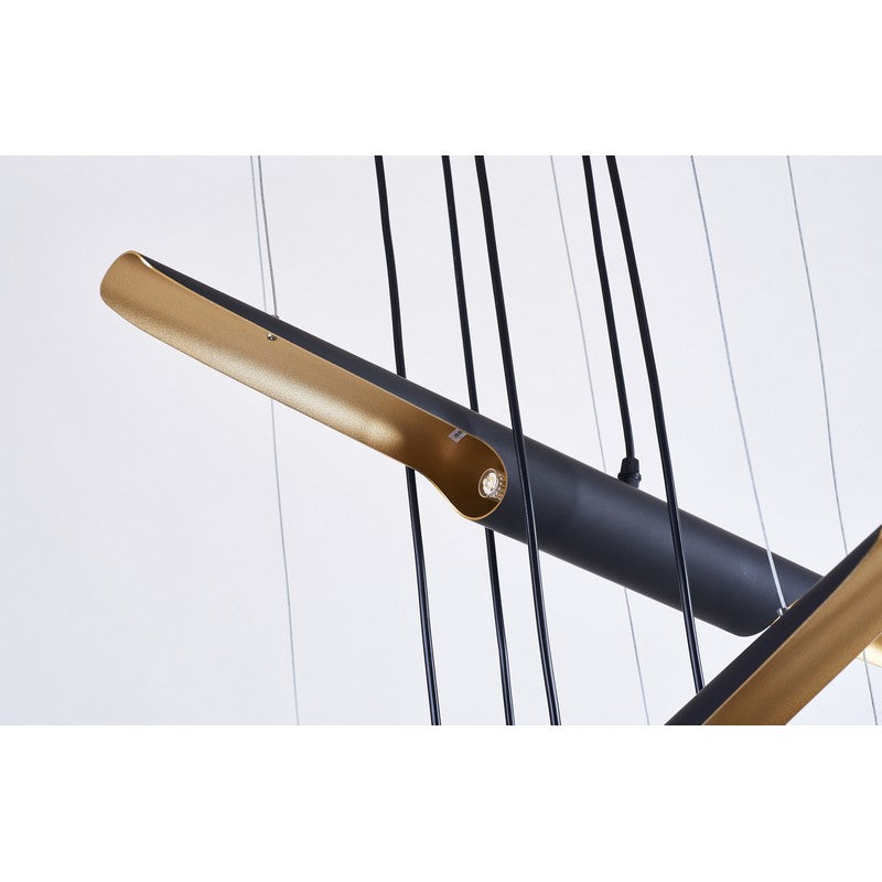 Matte Black Flushed Chandelier