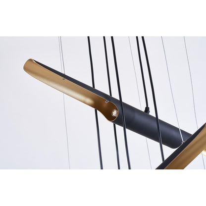 Matte Black Flushed Chandelier