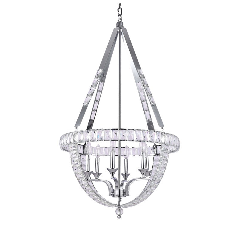 Silver/Matte Black Basket Chandelier