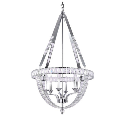 Silver/Matte Black Basket Chandelier