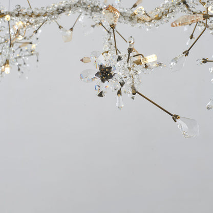 Clear & Champagne Crystal Branch Chandelier