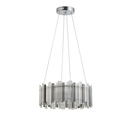 Round Clear & Smoke Glass LED Chandelier
