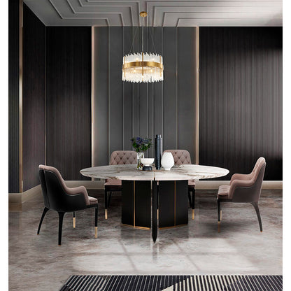 Gold Halo Frame Chandelier with Clear Glass Rods