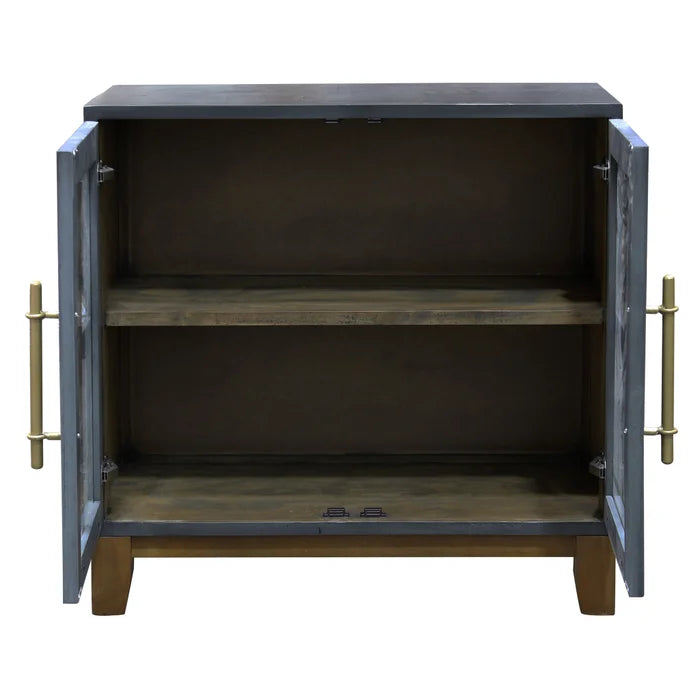 Americana Blue Arch 2 Door Accent Cabinet