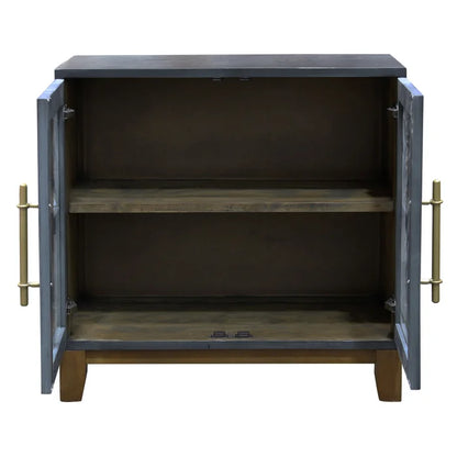 Americana Blue Arch 2 Door Accent Cabinet