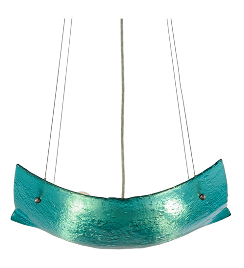 Aquamarine Crinkled Fused Glass Pendant by Meyda Lighting