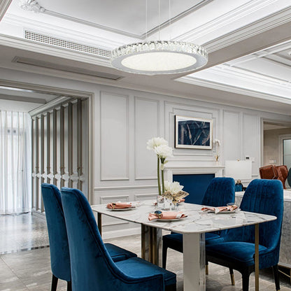 Round Clear Crystal LED Chandelier