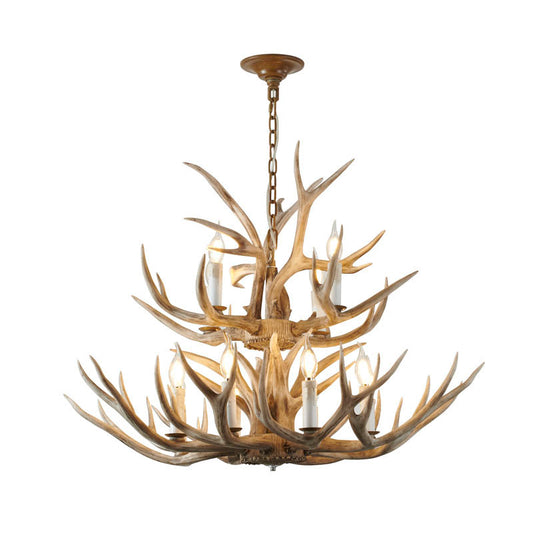 Two Tier Polyresin Antler Horn Chandelier