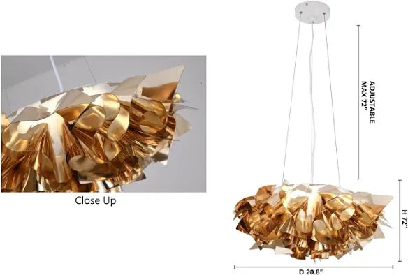 Shiny Gold Acrylic LED Chandelier