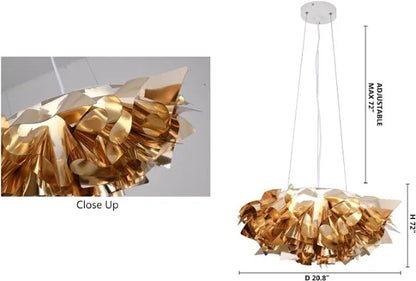 Shiny Gold Acrylic LED Chandelier