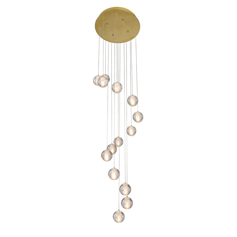 Flushed Chandelier With Hanging Clear Bubble CRYSTAL Pendants