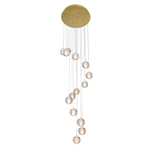 Flushed Chandelier With Hanging Clear Bubble CRYSTAL Pendants
