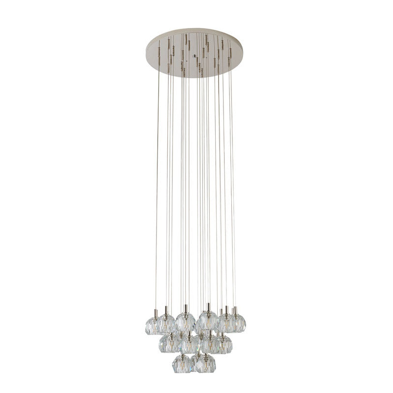 Flushed Chandelier with Clear Crystal Balls