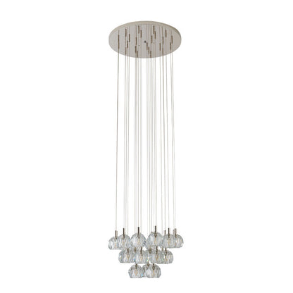Flushed Chandelier with Clear Crystal Balls