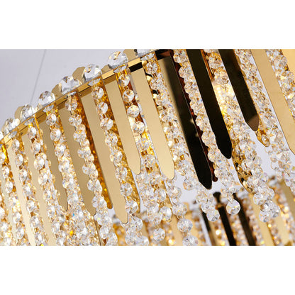 Gold Chandelier With Clear Hanging Crystal Beads