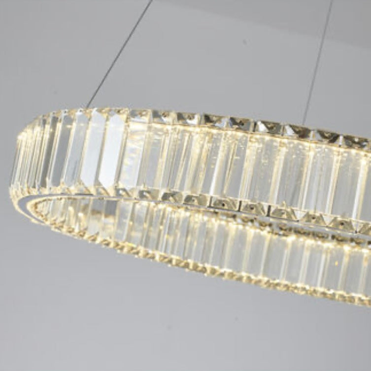 Clear Crystal Halo Chandelier With Chrome/Gold Hardware