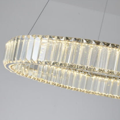 Clear Crystal Halo Chandelier With Chrome/Gold Hardware