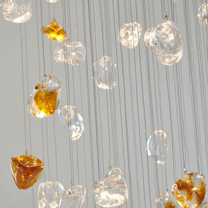 Flushed Chrome with Clear & Smoke Glass Hanging Stones