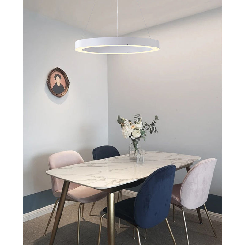Halo Ring Led Chandelier With A White Acrylic Diffuser