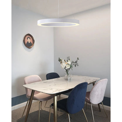 Halo Ring Led Chandelier With A White Acrylic Diffuser