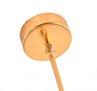 Gold Framed Prism Chandelier with a Smoke Glass Shade